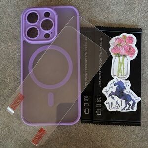 Purple iPhone 15 Pro Case with MagSafe Compatibility